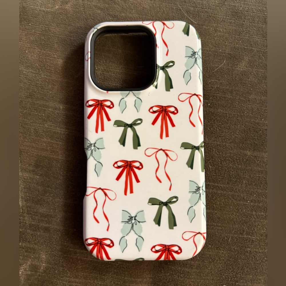 Decorative Bow Pattern Phone Case - Red and Green